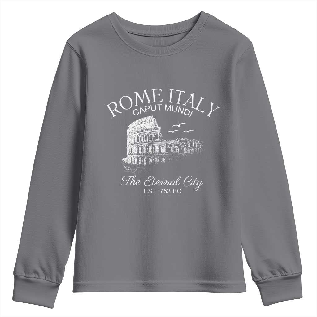 Rome Colosseum Italy Youth Sweatshirt Caput Mindi The Eternal City Amphitheatre Ancient - Wonder Print Shop
