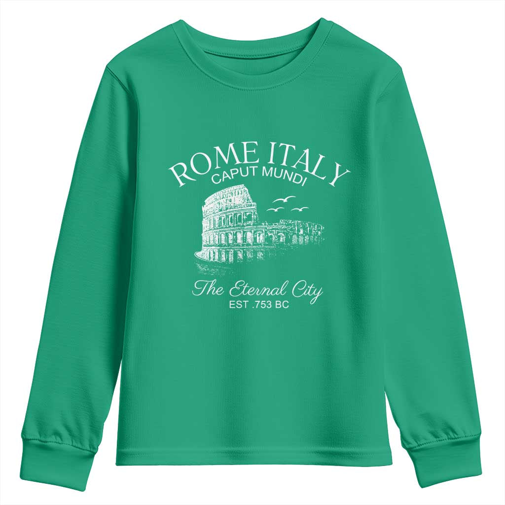 Rome Colosseum Italy Youth Sweatshirt Caput Mindi The Eternal City Amphitheatre Ancient - Wonder Print Shop