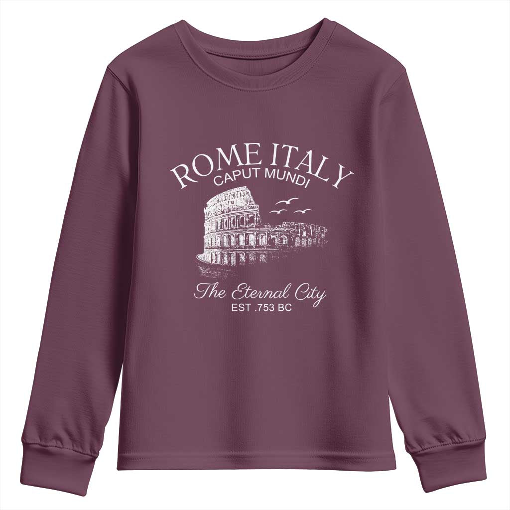 Rome Colosseum Italy Youth Sweatshirt Caput Mindi The Eternal City Amphitheatre Ancient - Wonder Print Shop