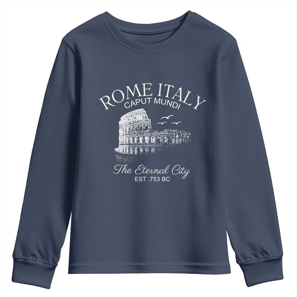 Rome Colosseum Italy Youth Sweatshirt Caput Mindi The Eternal City Amphitheatre Ancient - Wonder Print Shop