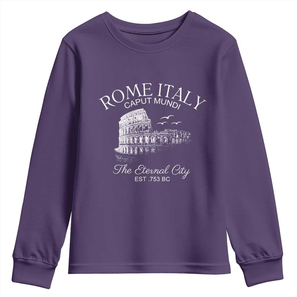 Rome Colosseum Italy Youth Sweatshirt Caput Mindi The Eternal City Amphitheatre Ancient - Wonder Print Shop