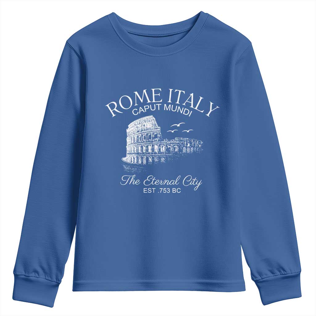 Rome Colosseum Italy Youth Sweatshirt Caput Mindi The Eternal City Amphitheatre Ancient - Wonder Print Shop