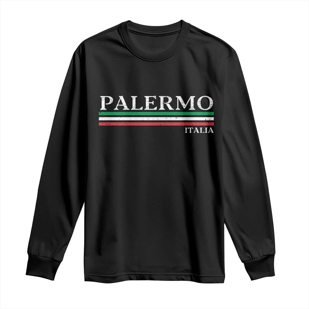 Palermo Sicily Italian Flag Souvenirs Sicilia Italia Long Sleeve Shirt - Wonder Print Shop