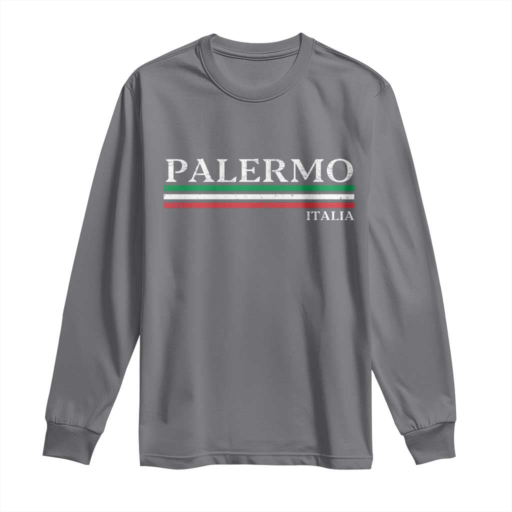 Palermo Sicily Italian Flag Souvenirs Sicilia Italia Long Sleeve Shirt - Wonder Print Shop