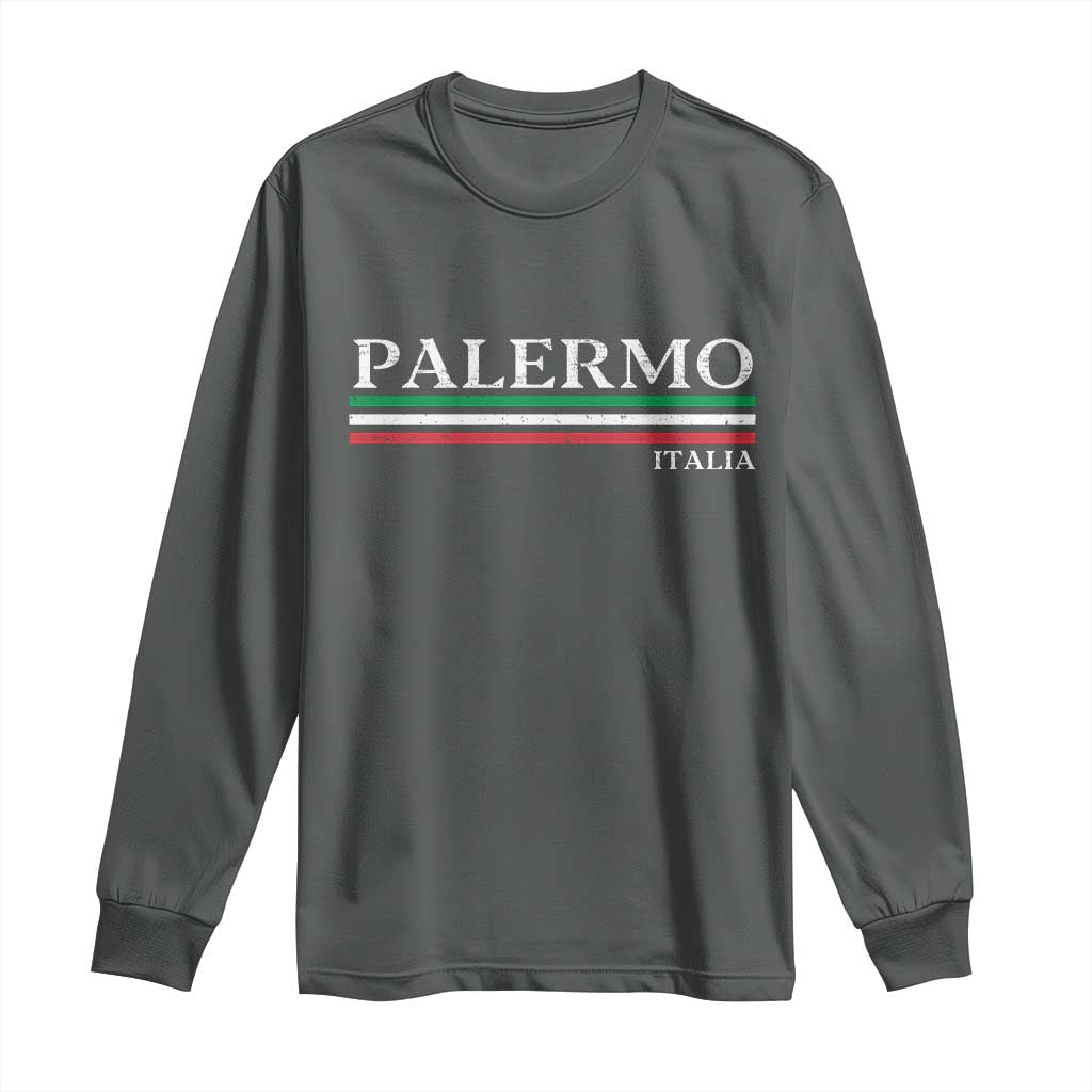 Palermo Sicily Italian Flag Souvenirs Sicilia Italia Long Sleeve Shirt - Wonder Print Shop
