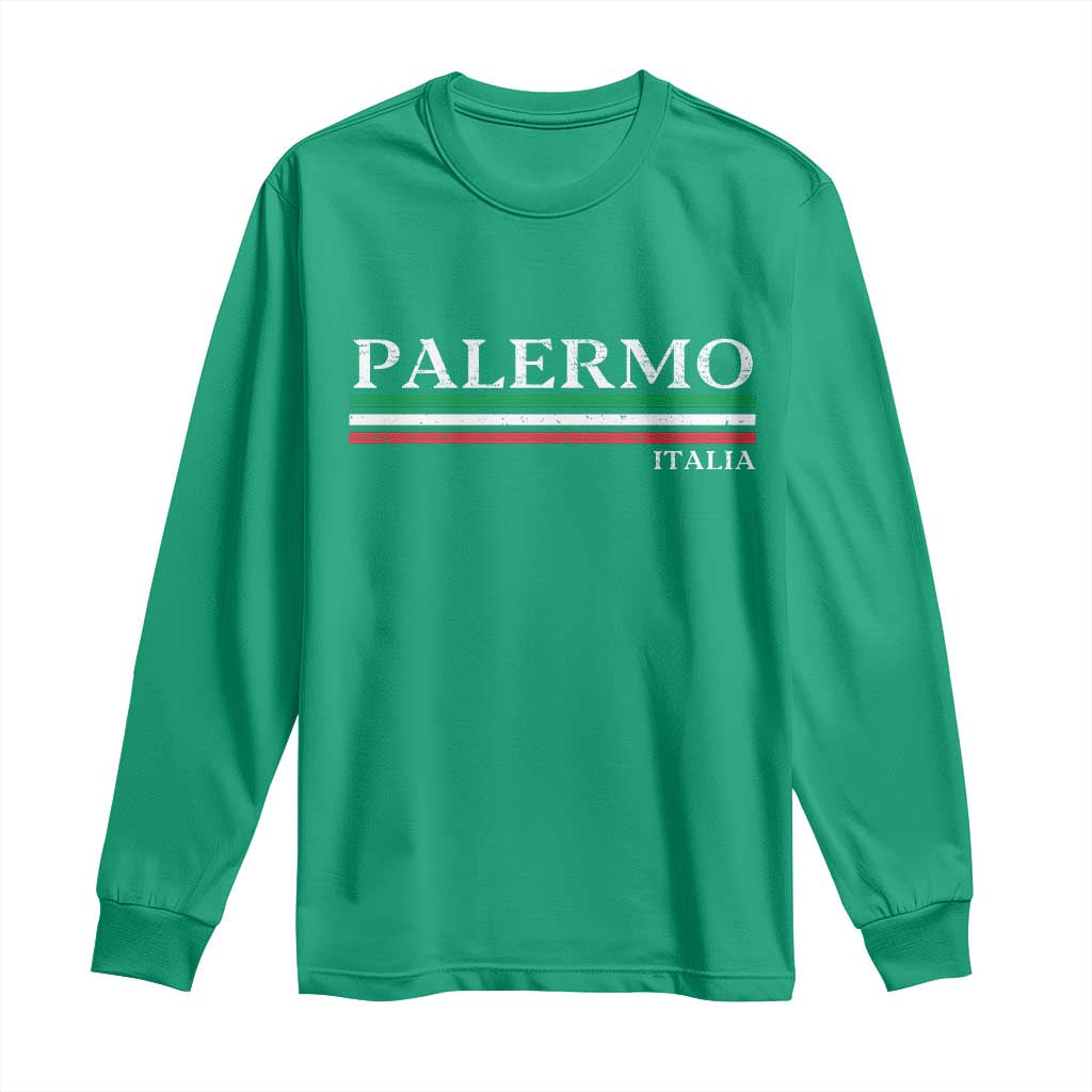Palermo Sicily Italian Flag Souvenirs Sicilia Italia Long Sleeve Shirt - Wonder Print Shop