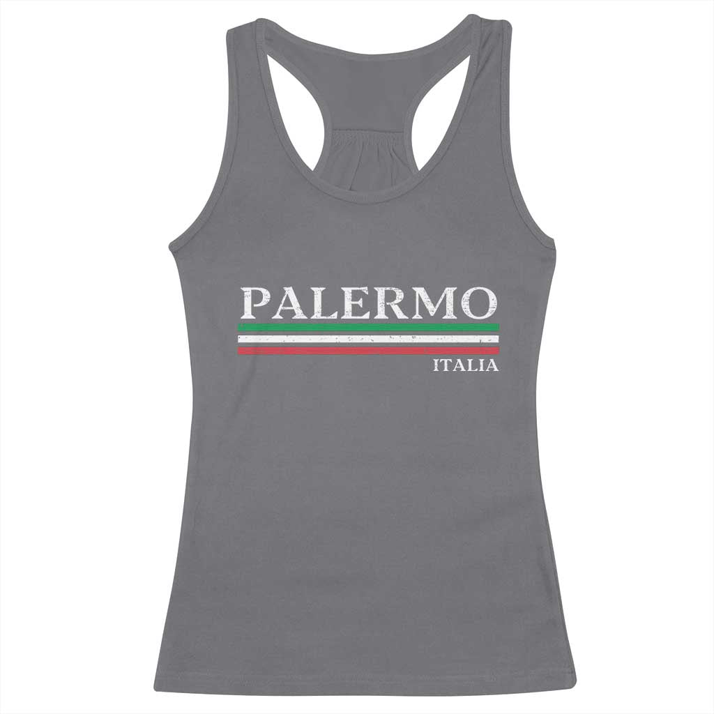 Palermo Sicily Italian Flag Souvenirs Sicilia Italia Racerback Tank Top - Wonder Print Shop