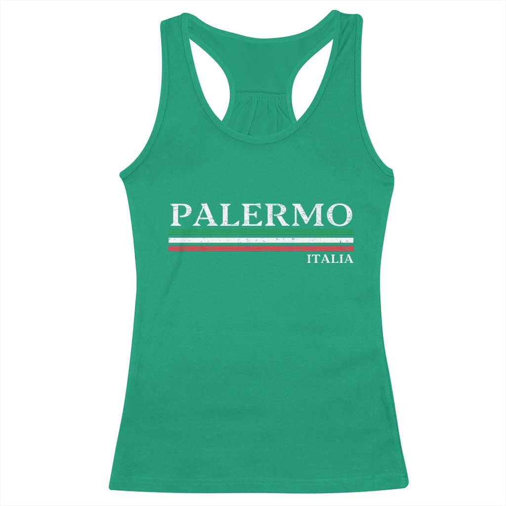 Palermo Sicily Italian Flag Souvenirs Sicilia Italia Racerback Tank Top - Wonder Print Shop