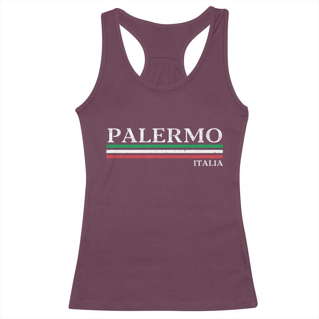 Palermo Sicily Italian Flag Souvenirs Sicilia Italia Racerback Tank Top - Wonder Print Shop