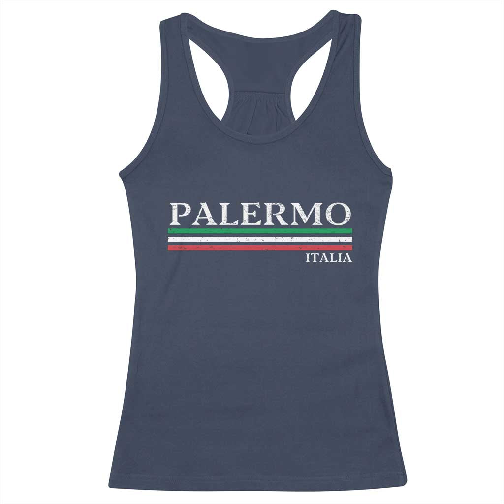 Palermo Sicily Italian Flag Souvenirs Sicilia Italia Racerback Tank Top - Wonder Print Shop
