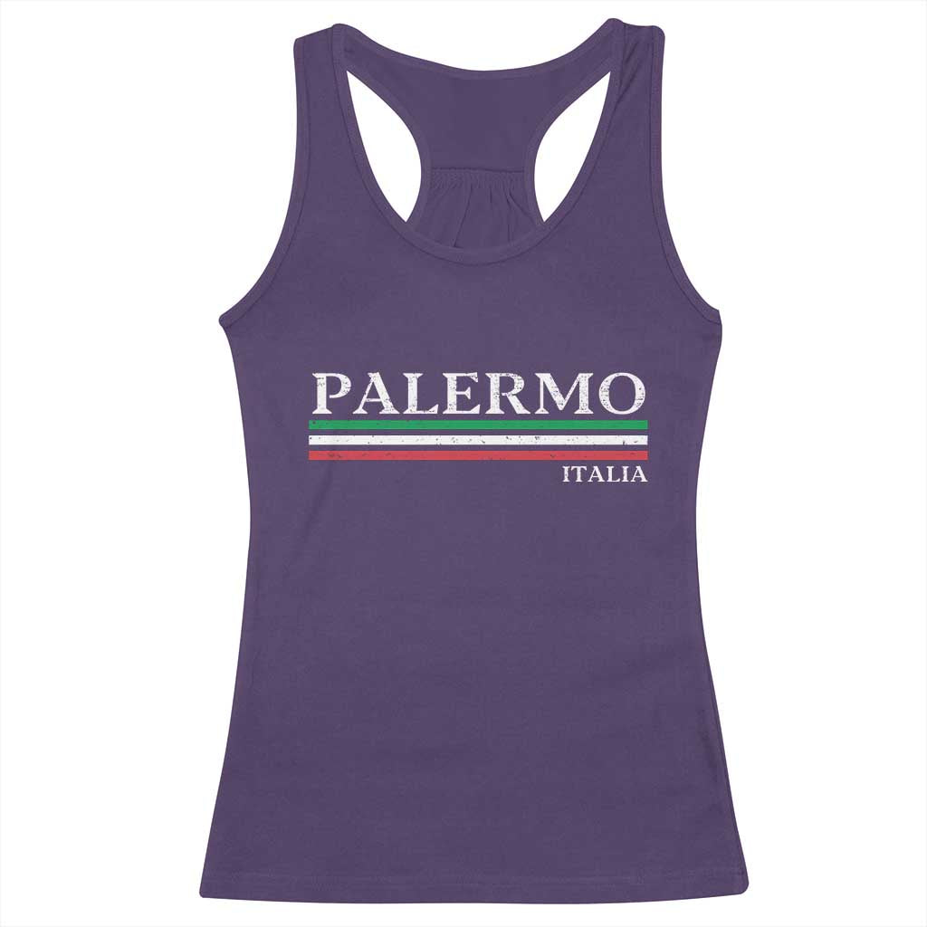 Palermo Sicily Italian Flag Souvenirs Sicilia Italia Racerback Tank Top - Wonder Print Shop