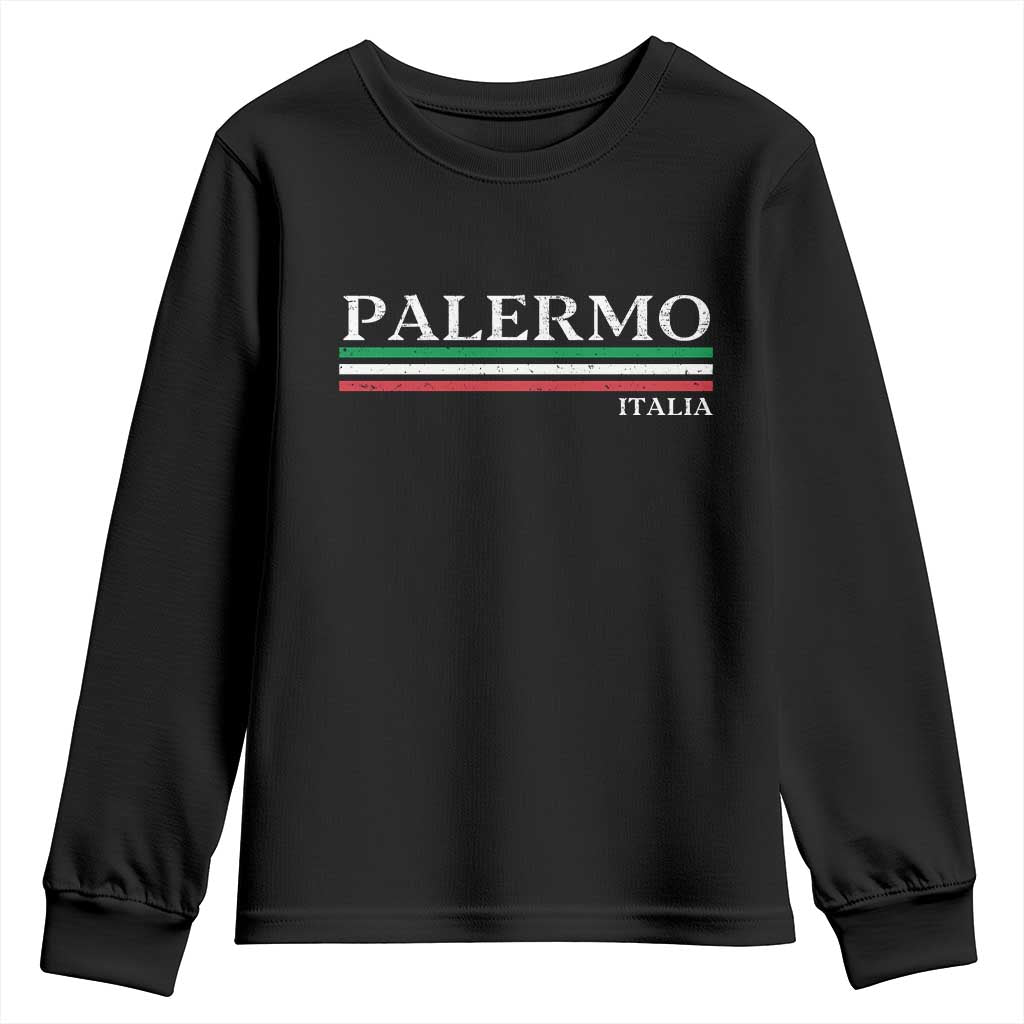 Palermo Sicily Italian Flag Souvenirs Sicilia Italia Youth Sweatshirt - Wonder Print Shop