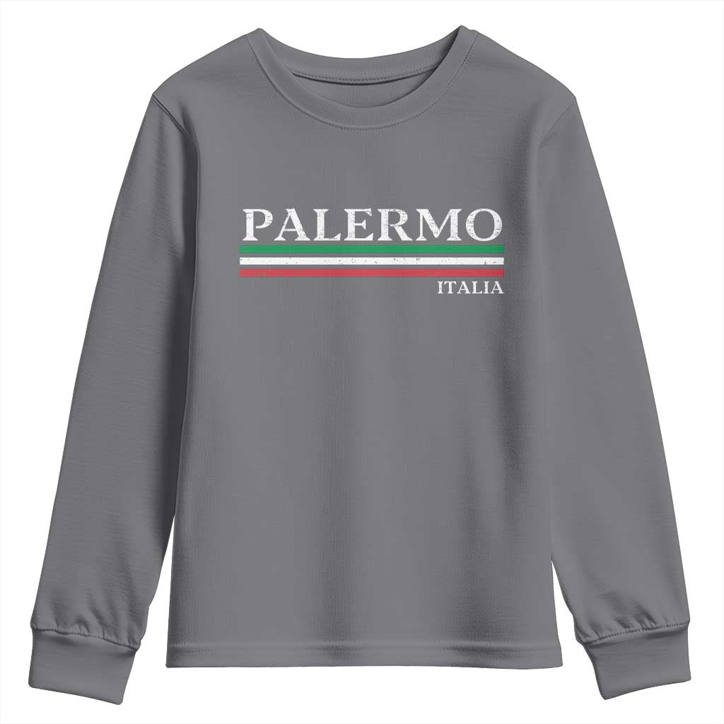 Palermo Sicily Italian Flag Souvenirs Sicilia Italia Youth Sweatshirt - Wonder Print Shop