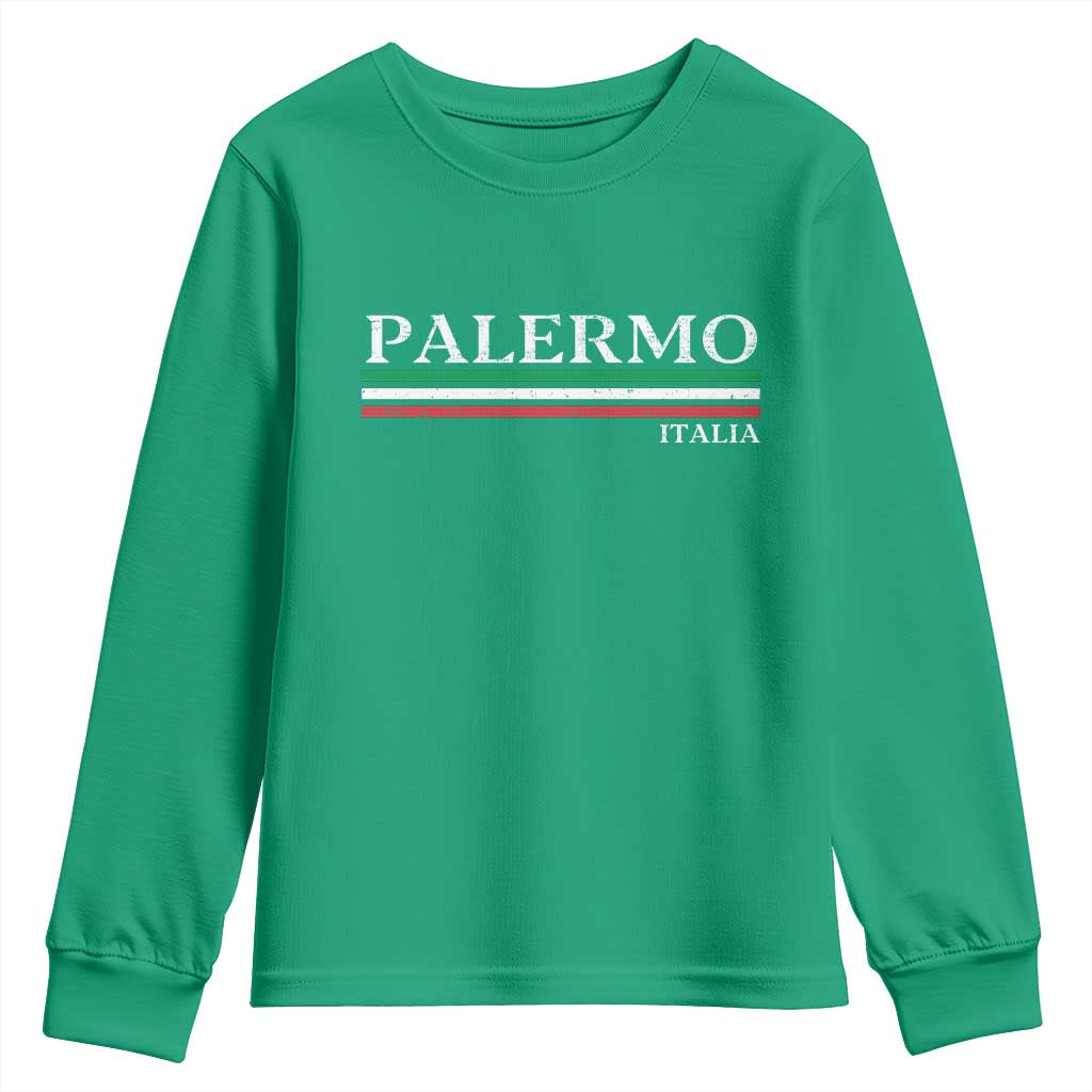 Palermo Sicily Italian Flag Souvenirs Sicilia Italia Youth Sweatshirt - Wonder Print Shop