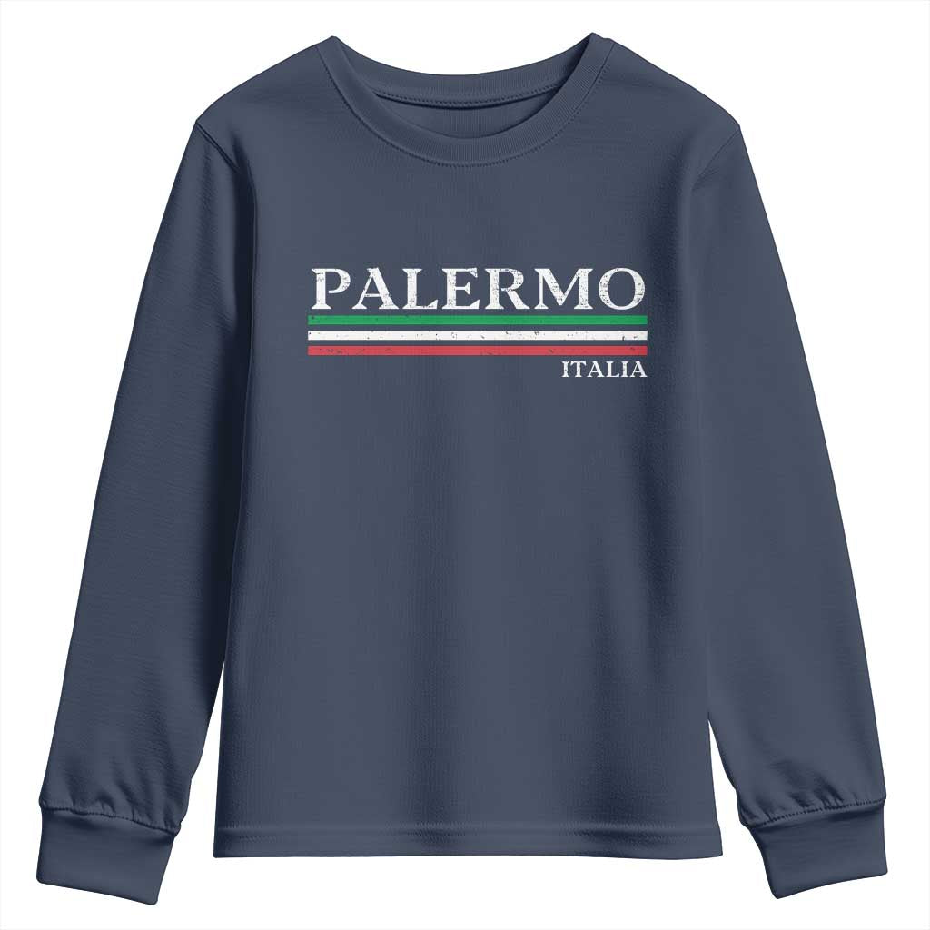 Palermo Sicily Italian Flag Souvenirs Sicilia Italia Youth Sweatshirt - Wonder Print Shop