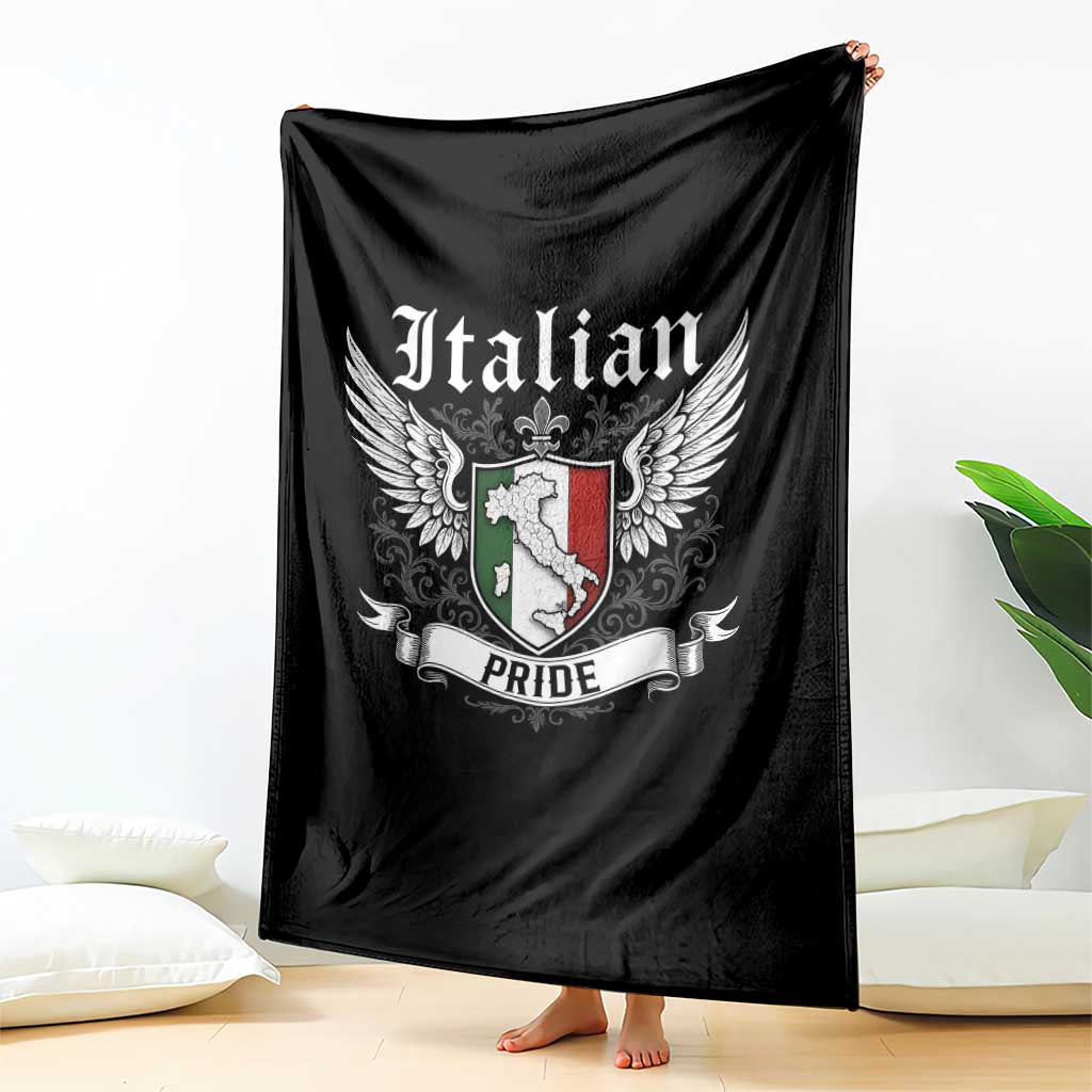 Italian Pride Throw Blanket Vintage Patriotic Italy Map - Wonder Print Shop