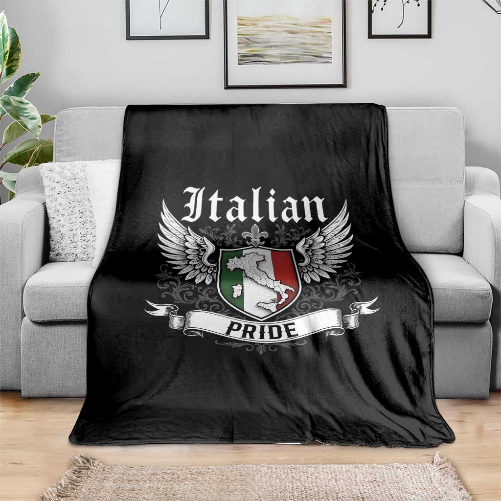 Italian Pride Throw Blanket Vintage Patriotic Italy Map - Wonder Print Shop