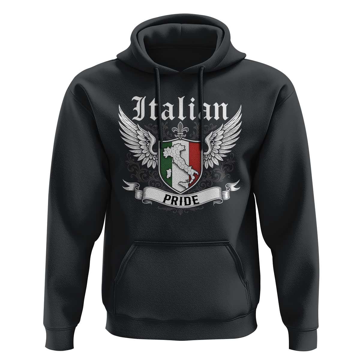 Italian Pride Hoodie Vintage Patriotic Italy Map - Wonder Print Shop
