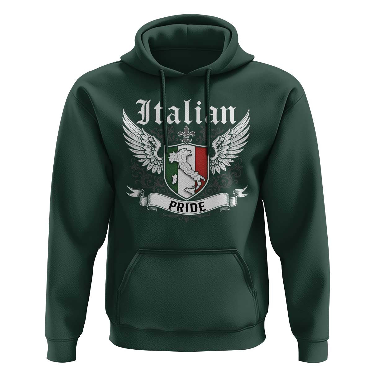 Italian Pride Hoodie Vintage Patriotic Italy Map - Wonder Print Shop