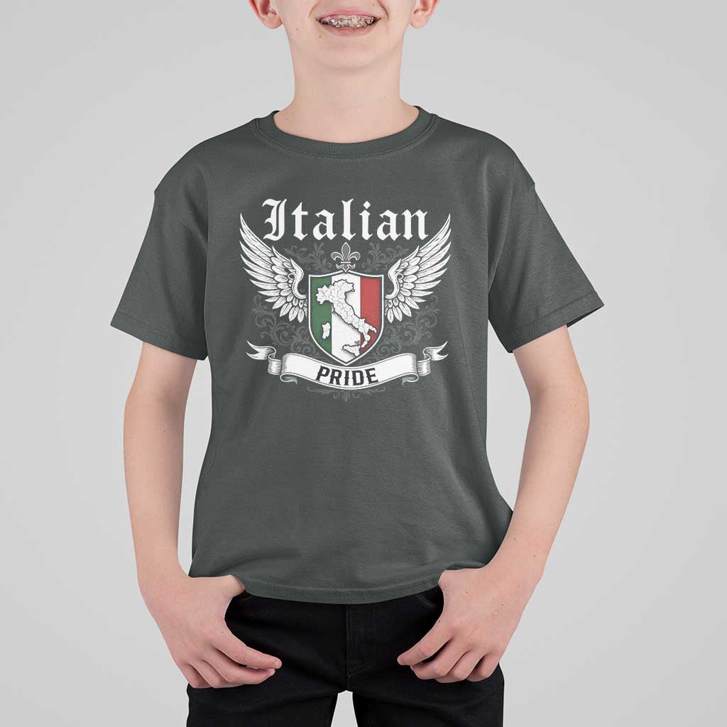 Italian Pride T Shirt For Kid Vintage Patriotic Italy Map - Wonder Print Shop