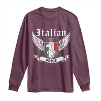 Italian Pride Long Sleeve Shirt Vintage Patriotic Italy Map - Wonder Print Shop