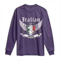 Italian Pride Long Sleeve Shirt Vintage Patriotic Italy Map - Wonder Print Shop