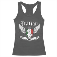 Italian Pride Racerback Tank Top Vintage Patriotic Italy Map - Wonder Print Shop
