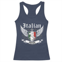 Italian Pride Racerback Tank Top Vintage Patriotic Italy Map - Wonder Print Shop