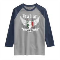 Italian Pride Raglan Shirt Vintage Patriotic Italy Map - Wonder Print Shop