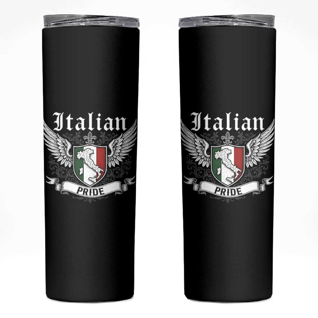 Italian Pride Skinny Tumbler Vintage Patriotic Italy Map - Wonder Print Shop