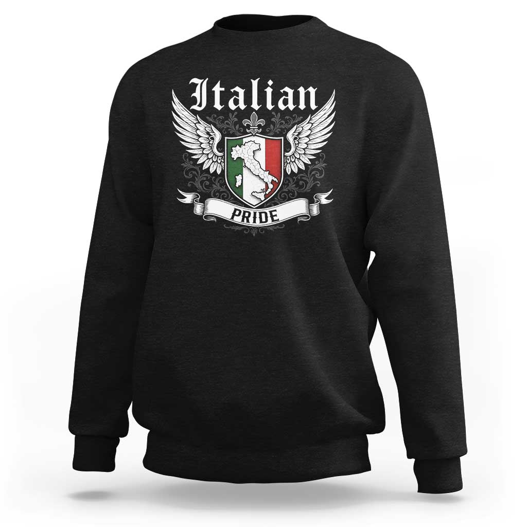 Italian Pride Sweatshirt Vintage Patriotic Italy Map - Wonder Print Shop