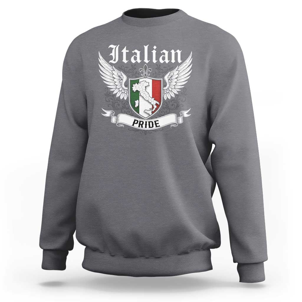 Italian Pride Sweatshirt Vintage Patriotic Italy Map - Wonder Print Shop