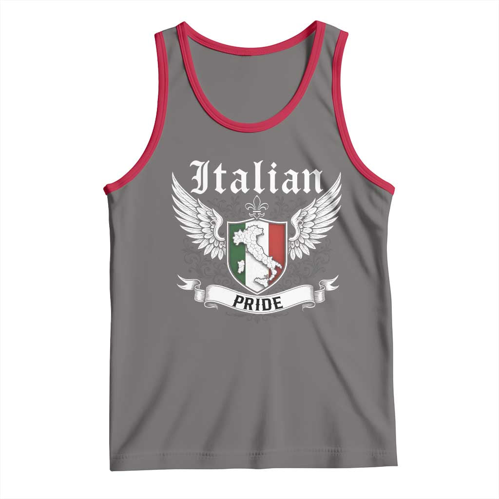 Italian Pride Tank Top Vintage Patriotic Italy Map - Wonder Print Shop