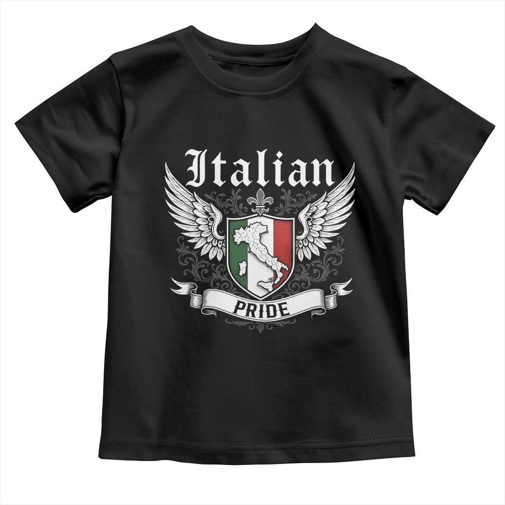 Italian Pride Toddler T Shirt Vintage Patriotic Italy Map - Wonder Print Shop