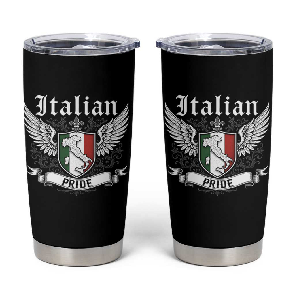 Italian Pride Tumbler Cup Vintage Patriotic Italy Map - Wonder Print Shop