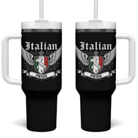 Italian Pride Tumbler With Handle Vintage Patriotic Italy Map - Wonder Print Shop