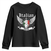Italian Pride Youth Sweatshirt Vintage Patriotic Italy Map - Wonder Print Shop