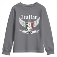 Italian Pride Youth Sweatshirt Vintage Patriotic Italy Map - Wonder Print Shop