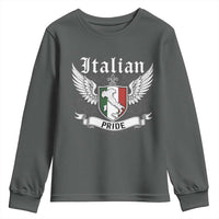 Italian Pride Youth Sweatshirt Vintage Patriotic Italy Map - Wonder Print Shop