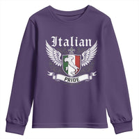 Italian Pride Youth Sweatshirt Vintage Patriotic Italy Map - Wonder Print Shop
