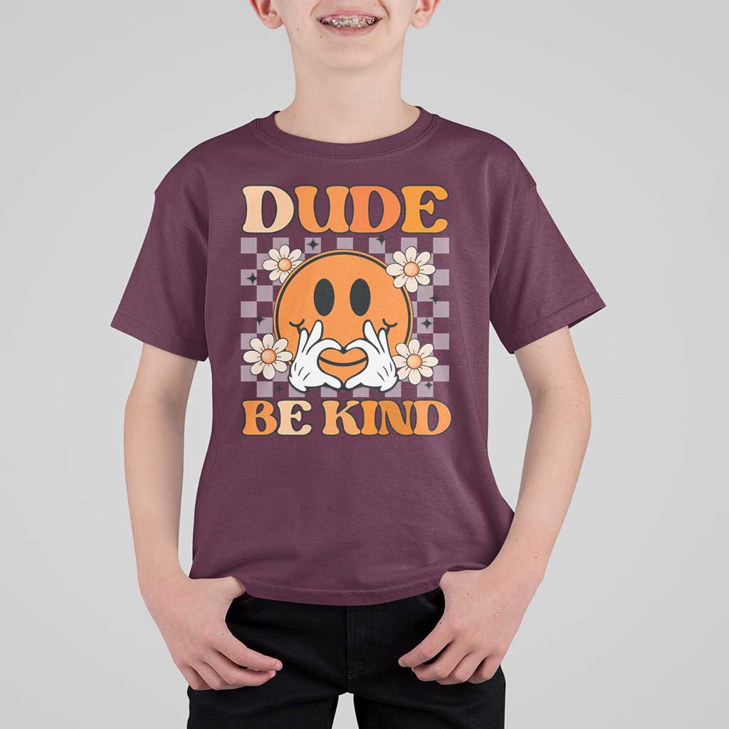 Anti Bullying Awareness T Shirt For Kid Dude Be Kind Unity Day Heart Daisy Flower - Wonder Print Shop