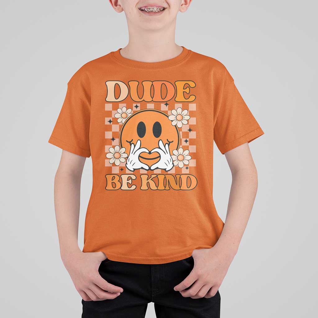 Anti Bullying Awareness T Shirt For Kid Dude Be Kind Unity Day Heart Daisy Flower - Wonder Print Shop