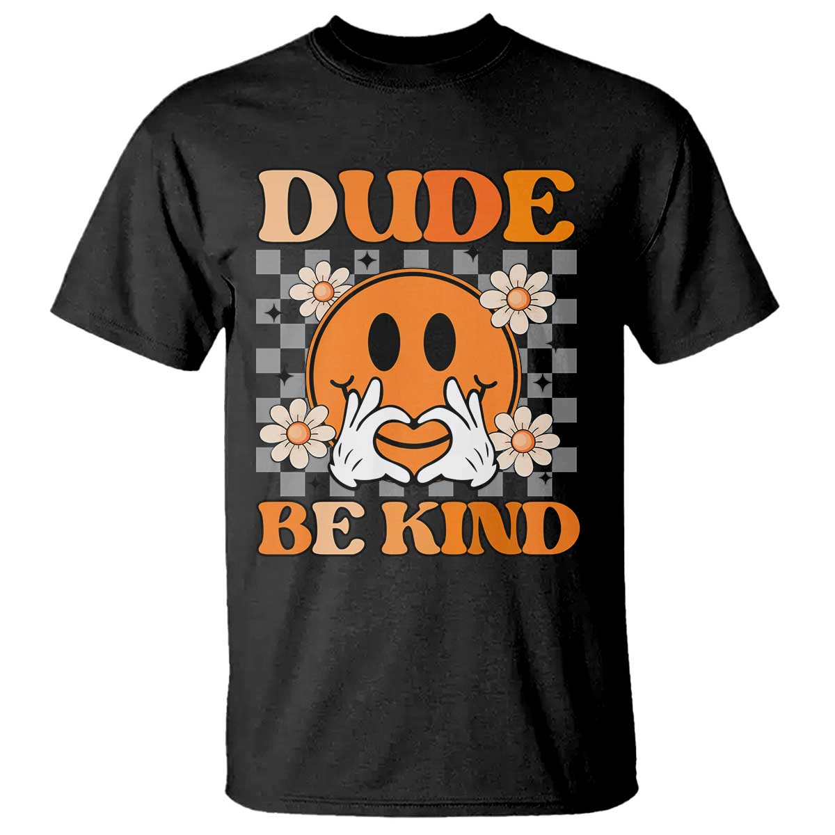 Anti Bullying Awareness T Shirt Dude Be Kind Unity Day Heart Daisy Flower - Wonder Print Shop
