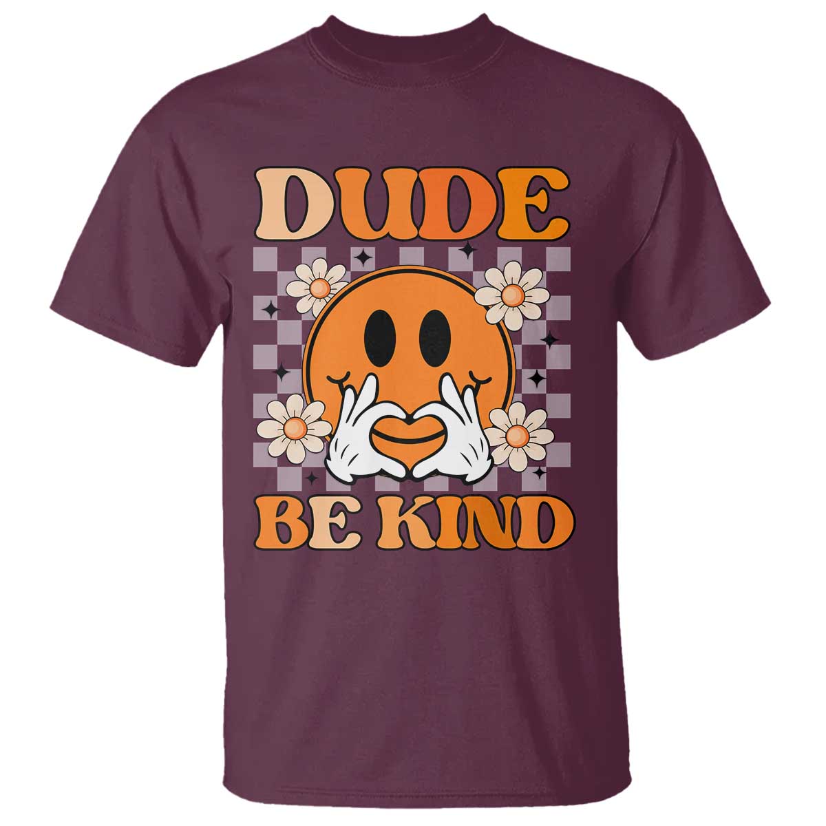 Anti Bullying Awareness T Shirt Dude Be Kind Unity Day Heart Daisy Flower - Wonder Print Shop