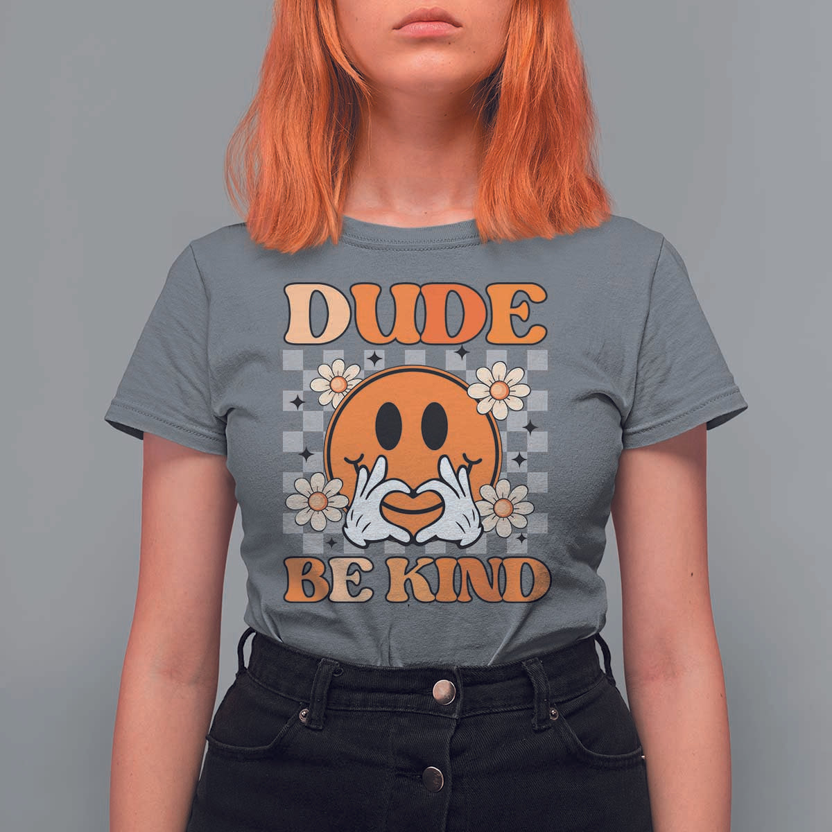 Anti Bullying Awareness T Shirt For Women Dude Be Kind Unity Day Heart Daisy Flower - Wonder Print Shop