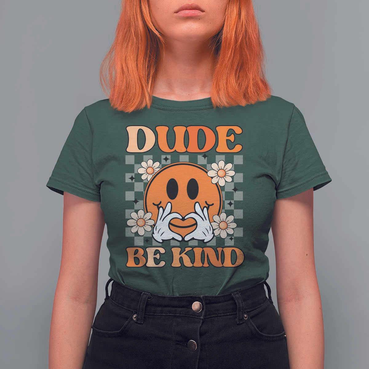 Anti Bullying Awareness T Shirt For Women Dude Be Kind Unity Day Heart Daisy Flower - Wonder Print Shop