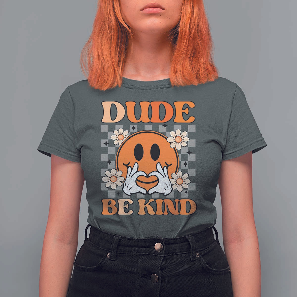 Anti Bullying Awareness T Shirt For Women Dude Be Kind Unity Day Heart Daisy Flower - Wonder Print Shop