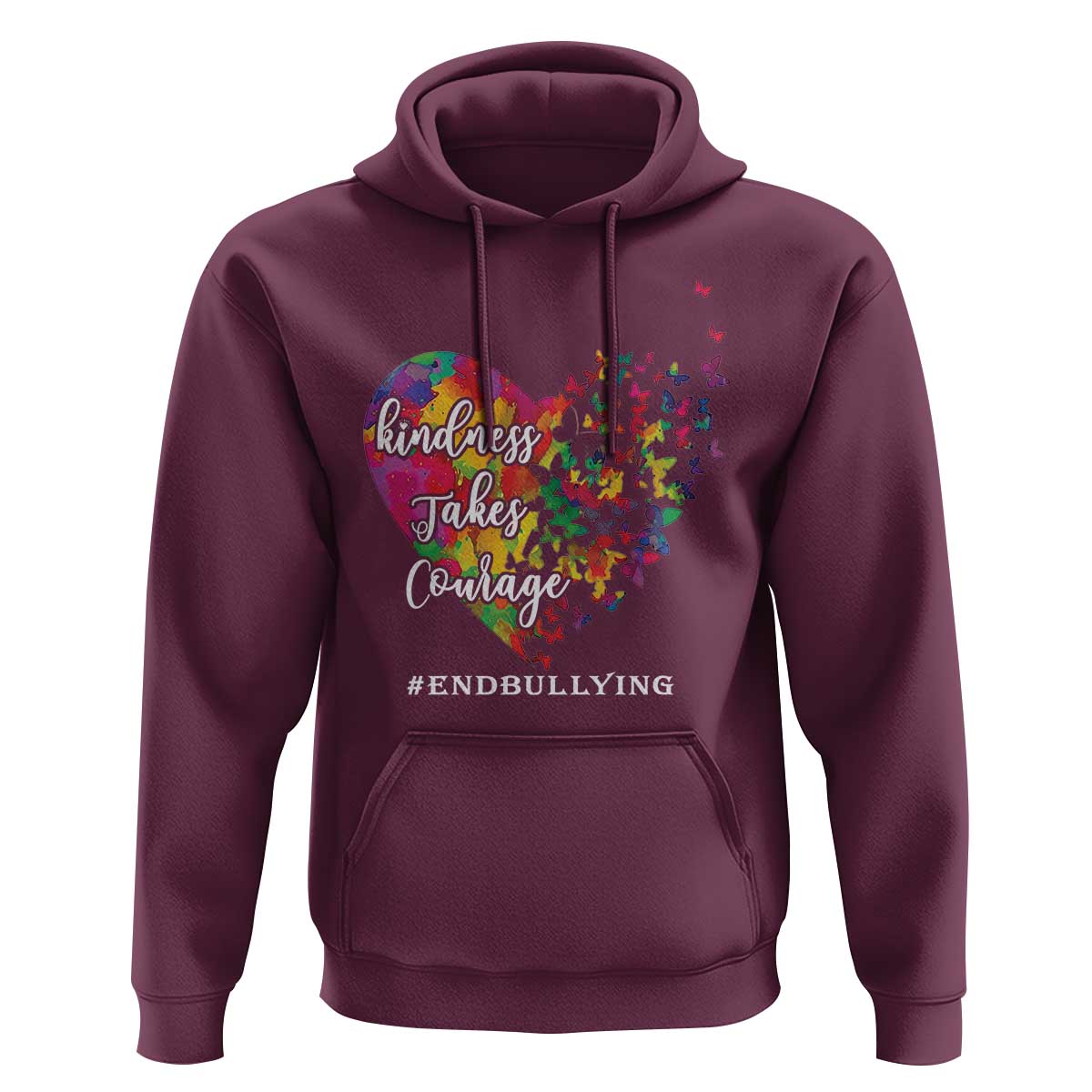 Unity Day Hoodie Kindness Takes Courage End Bullying Heart Butterfly