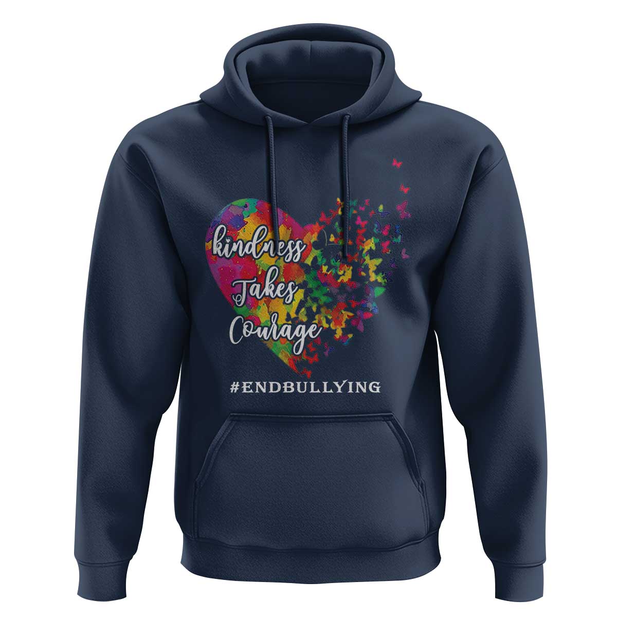 Unity Day Hoodie Kindness Takes Courage End Bullying Heart Butterfly