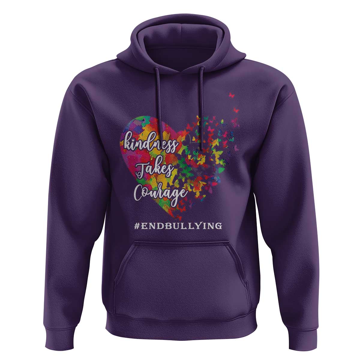 Unity Day Hoodie Kindness Takes Courage End Bullying Heart Butterfly